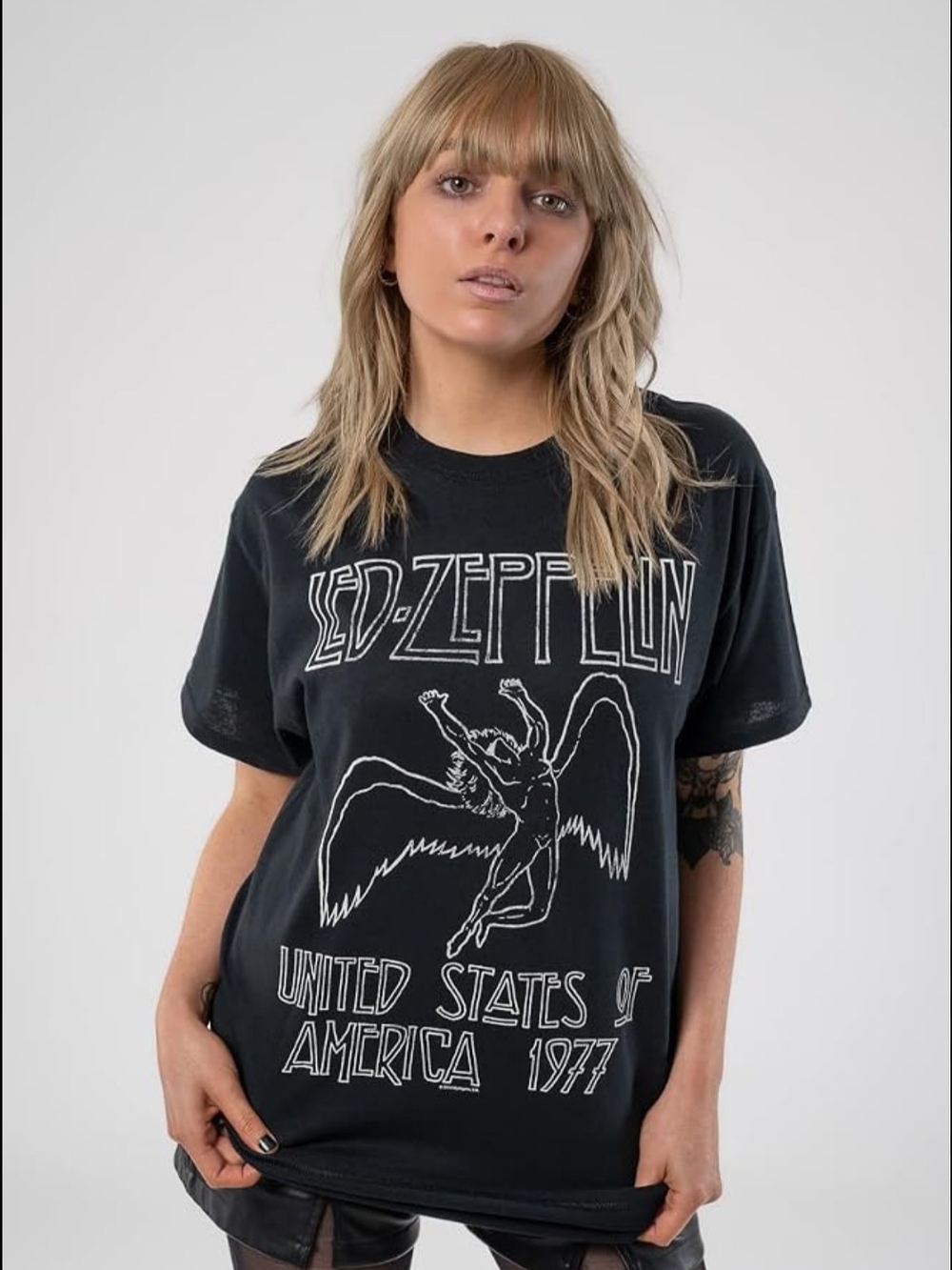 Led Zeppelin United States Of America 1977 Tour Black T-shirt~Size Adult XL